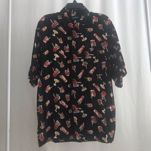 Cocktail print men’s button down
